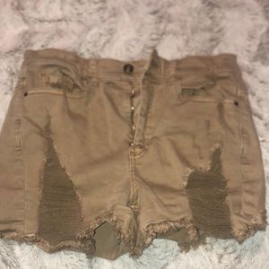 High wasted ripped shorts